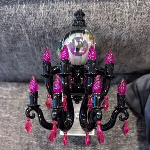Bath & Body Works Black Mini Chandelier with Hot Pink Accents